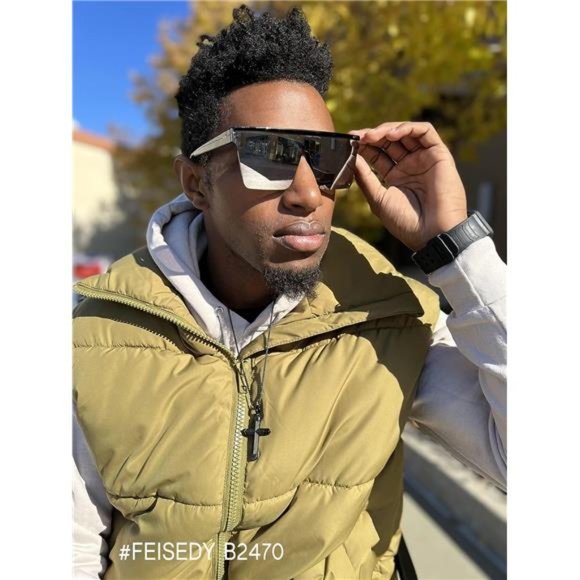 Unisex Trendy Oversized Sunglasses For Mens &Womens Flat Top Square Visor Shades